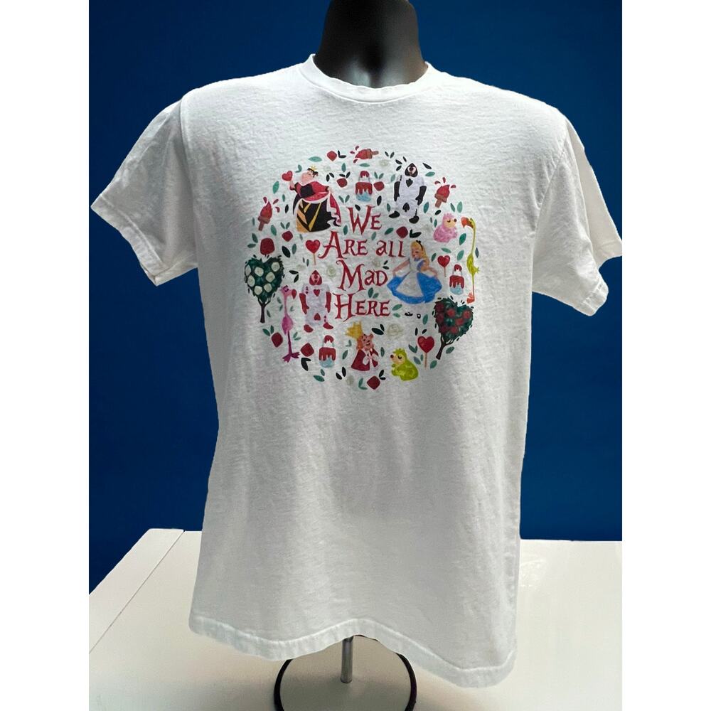 Disney Alice‎ in Wonderland “We Are All Mad Here” Graphic T-Shirt - Medium